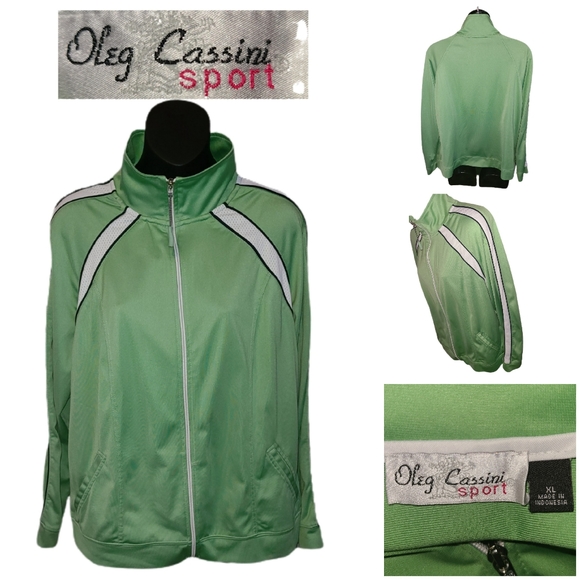 Oleg Cassini Sport Jackets & Blazers - OLEG CASSINI SPORT GREEN DESIGNER TRACK JACKET